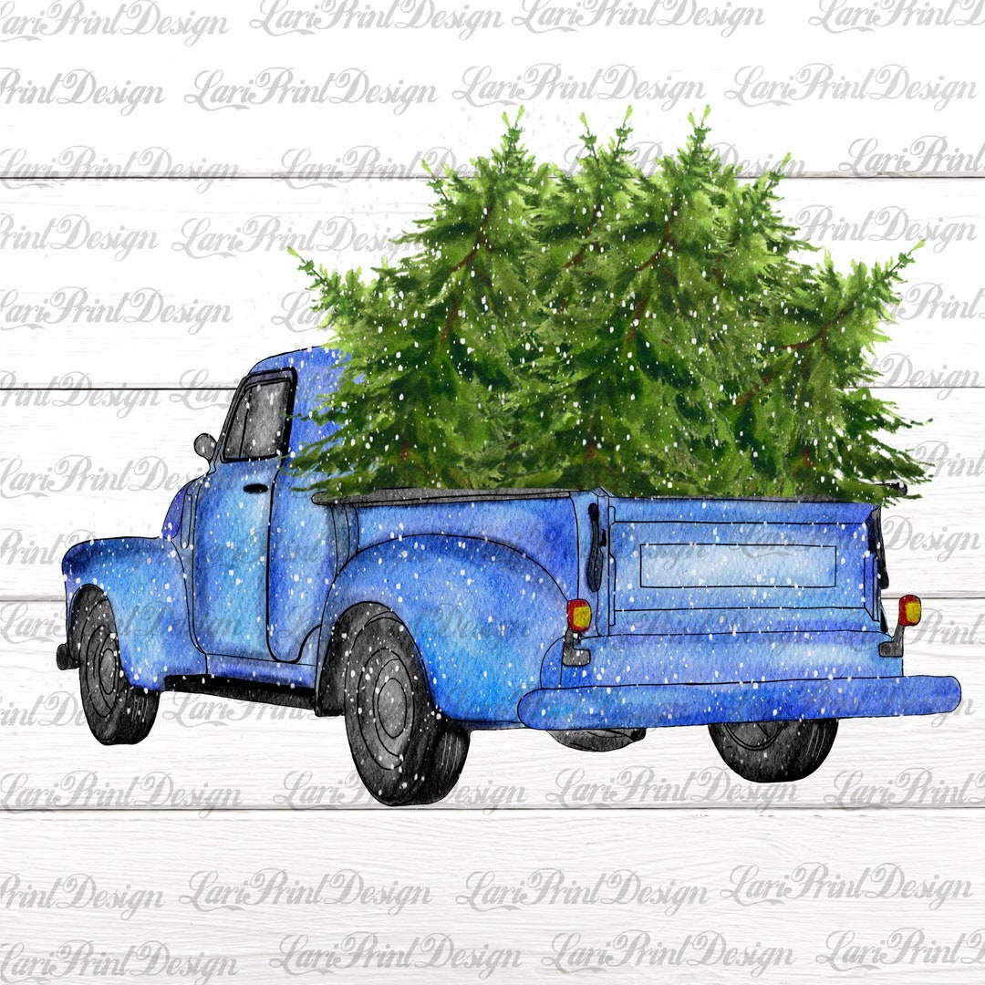 Winter Truck Sublimation Design Digital Download Sublimation Etsy