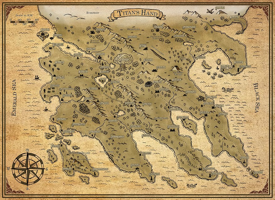 Titan S Hand Fantasy World Map Digital Download Etsy