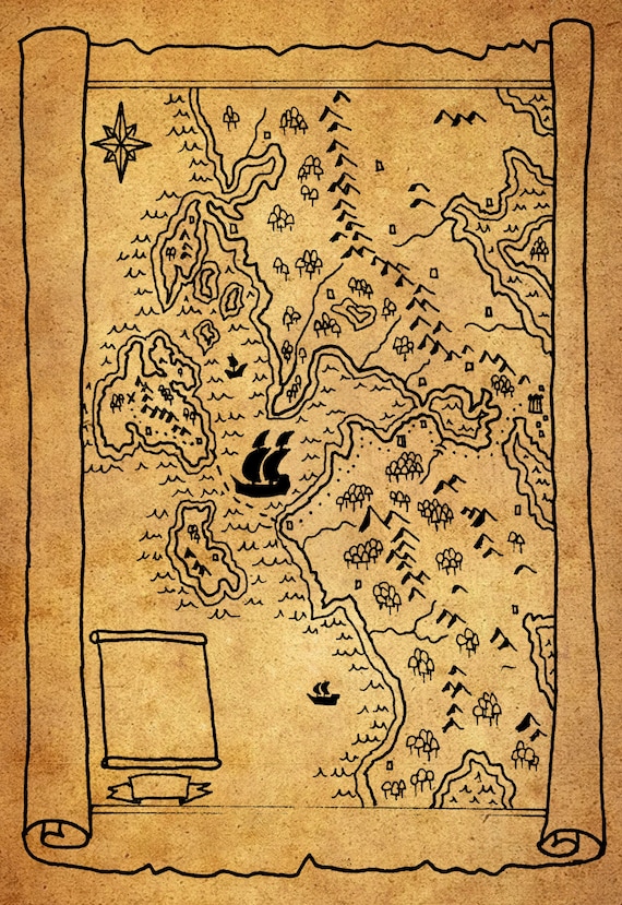 Fantasy World Map On Papyrus Digital Download Printable Etsy Fantasy World Map On Papyrus Digital Download Printable Etsy