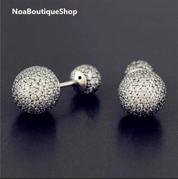 pandora silver ball earrings