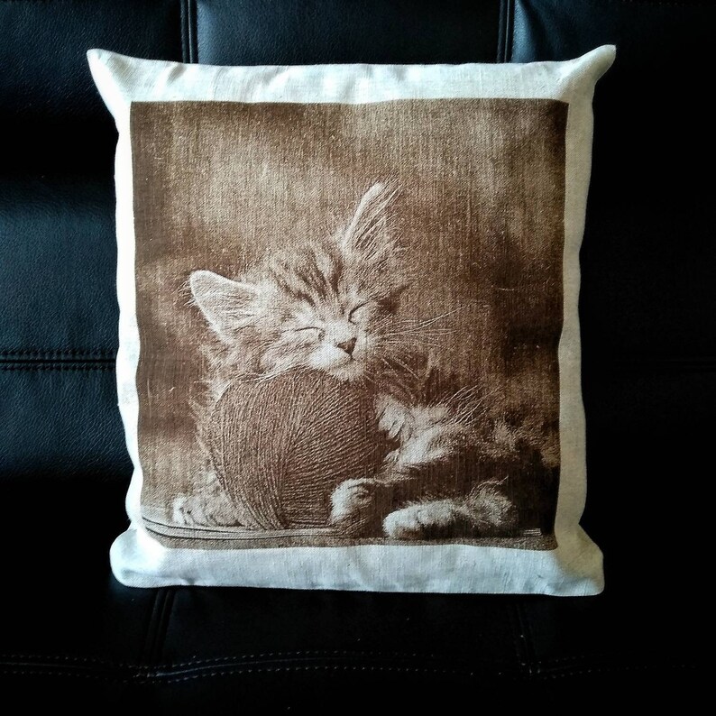 Linen Pillow Case With A Picture High European Quality 100 Etsy