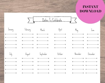 Birthday Tracker PDF