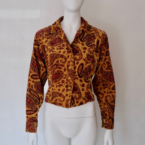 Rare 1970s Vintage Kenzo Paris Paisley Corduroy Sh