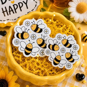 Acrylic Bee Badge Reel: Keychain Bag Charm, DIY Craft