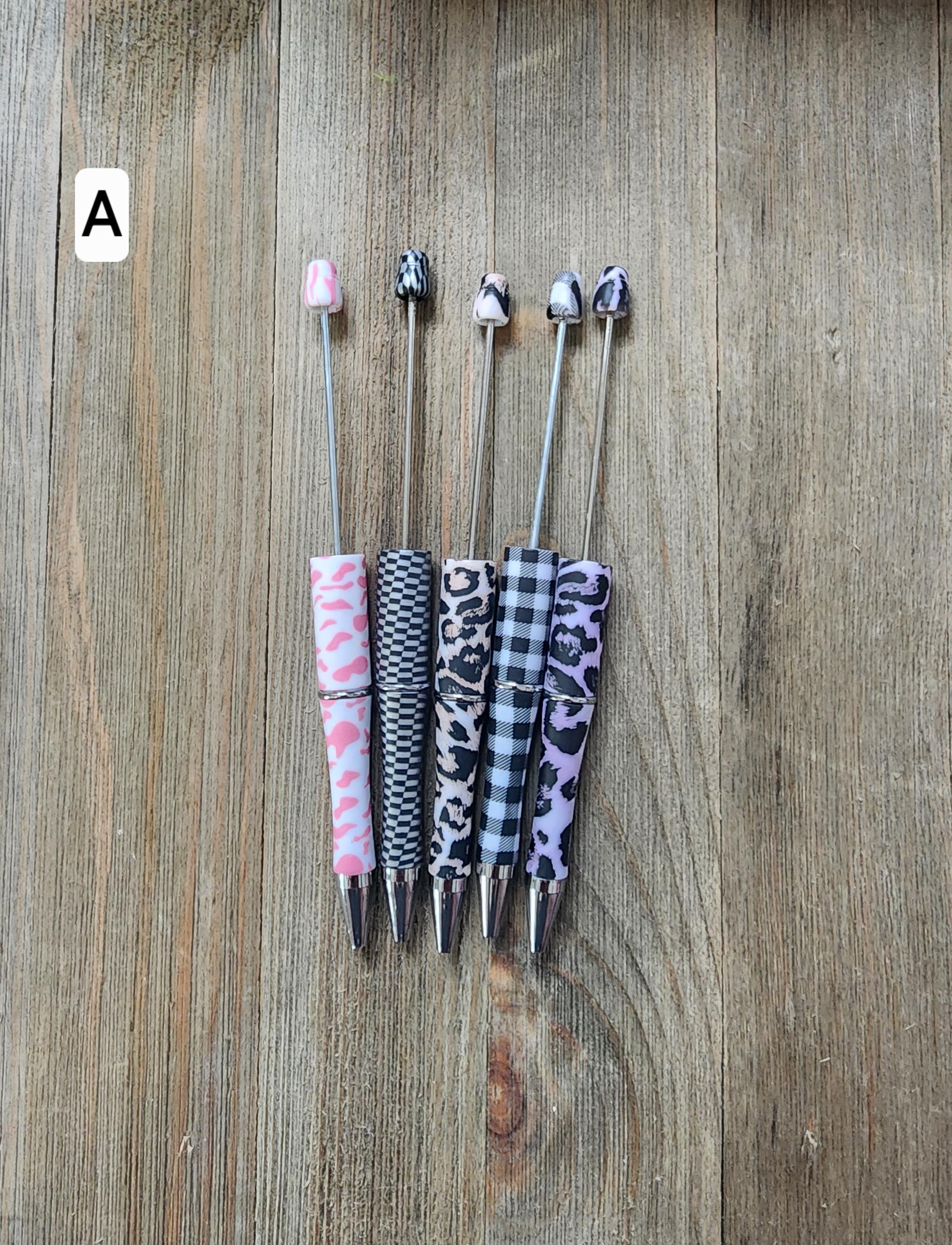 Mix, Pattern Print, Beaded Ink, Pen Blank PEN, Supplies, Plastic, Crafts, DIY Solid Choice, Pick color in drop down 5pc