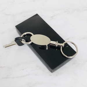 Personalized Silver Detachable Valet Keychain Engraved Keychain Valet Key  Ring Pull Apart Keychain Quick Release Keychain Free Engraving 