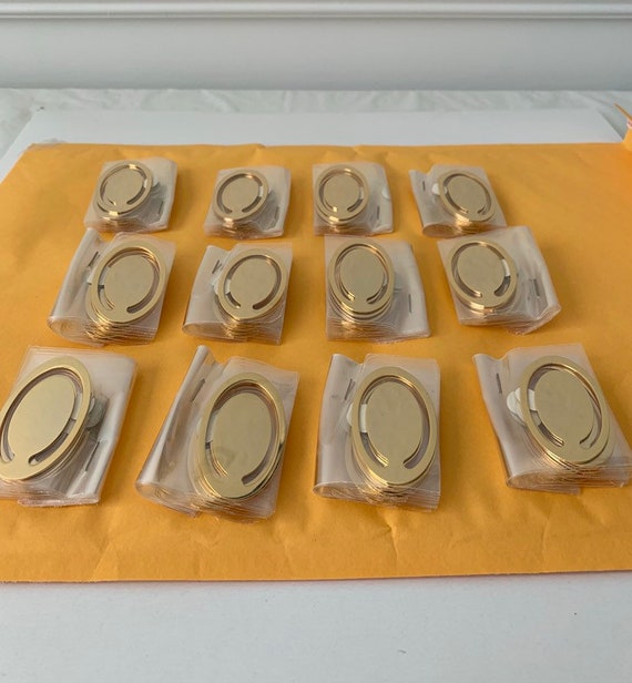 Lot of 12 Pieces Engravable Blank Bookmarks Oval Shaped. Brass. 