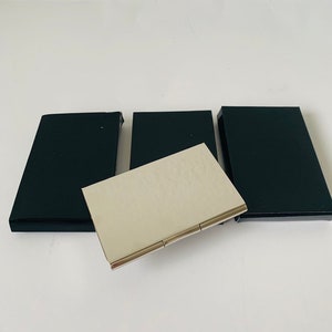 3 PC  Business Card Case Holder Stainless Steel Silver Tone DIY Engraving Credit Card Case