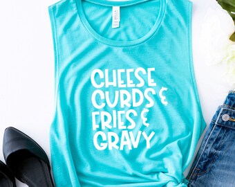 Yoga Tee Gift for Her Shirts with Sayings Heather Gray or Royal Blue Fries Before Guys Womens Graphic Racerback Tank Top