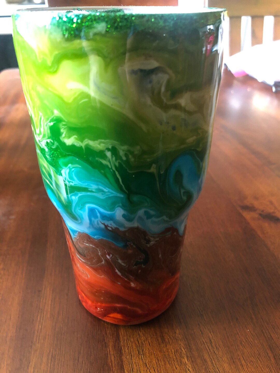 Tumbler 20 Oz Glitter and Alcohol Ink Etsy