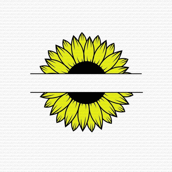 Split Sunflower SVG Flower SVG Sunflower Svg Png Jpg - Etsy