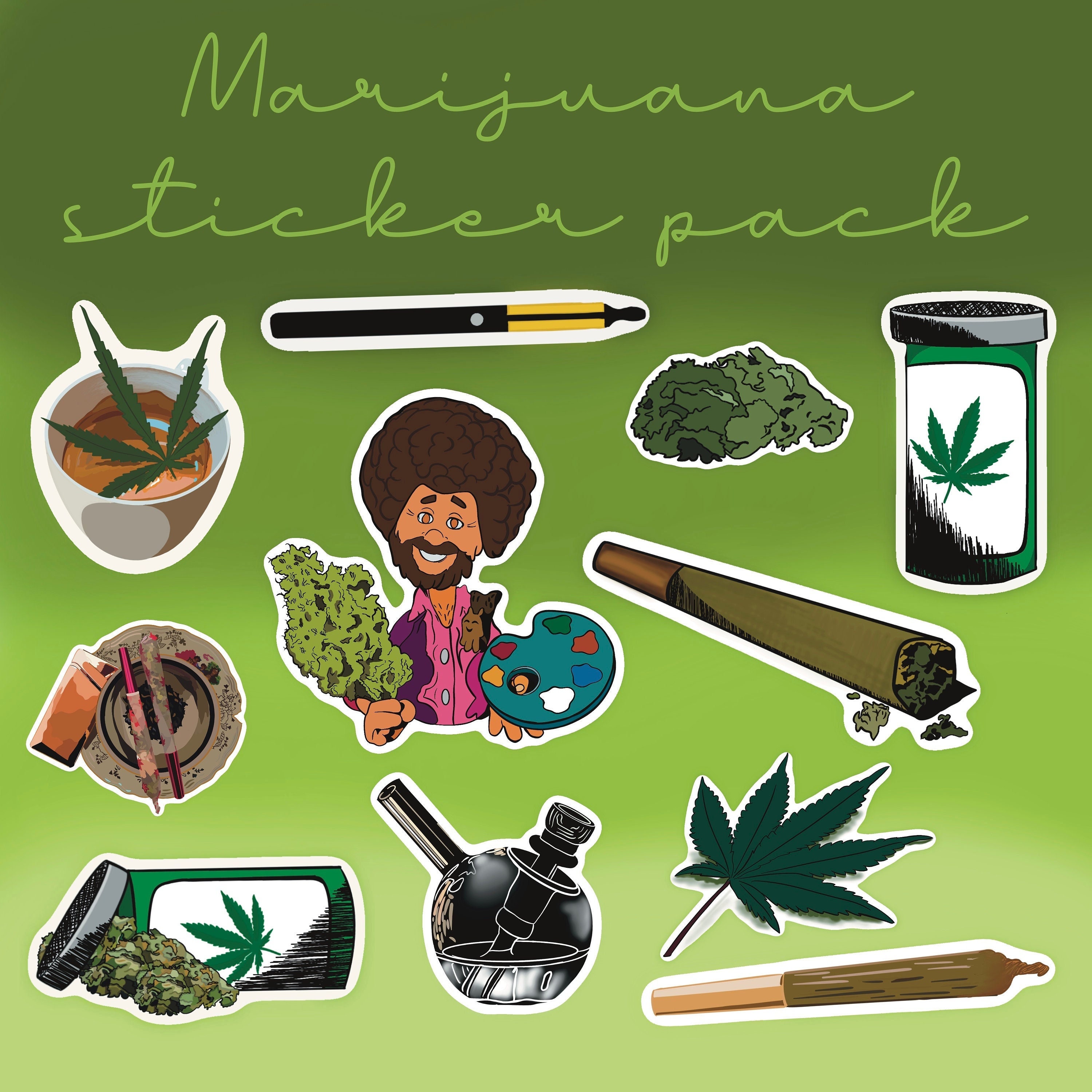 Marijuana Digital Stickers Digital Stickers Marijuana Etsy Australia