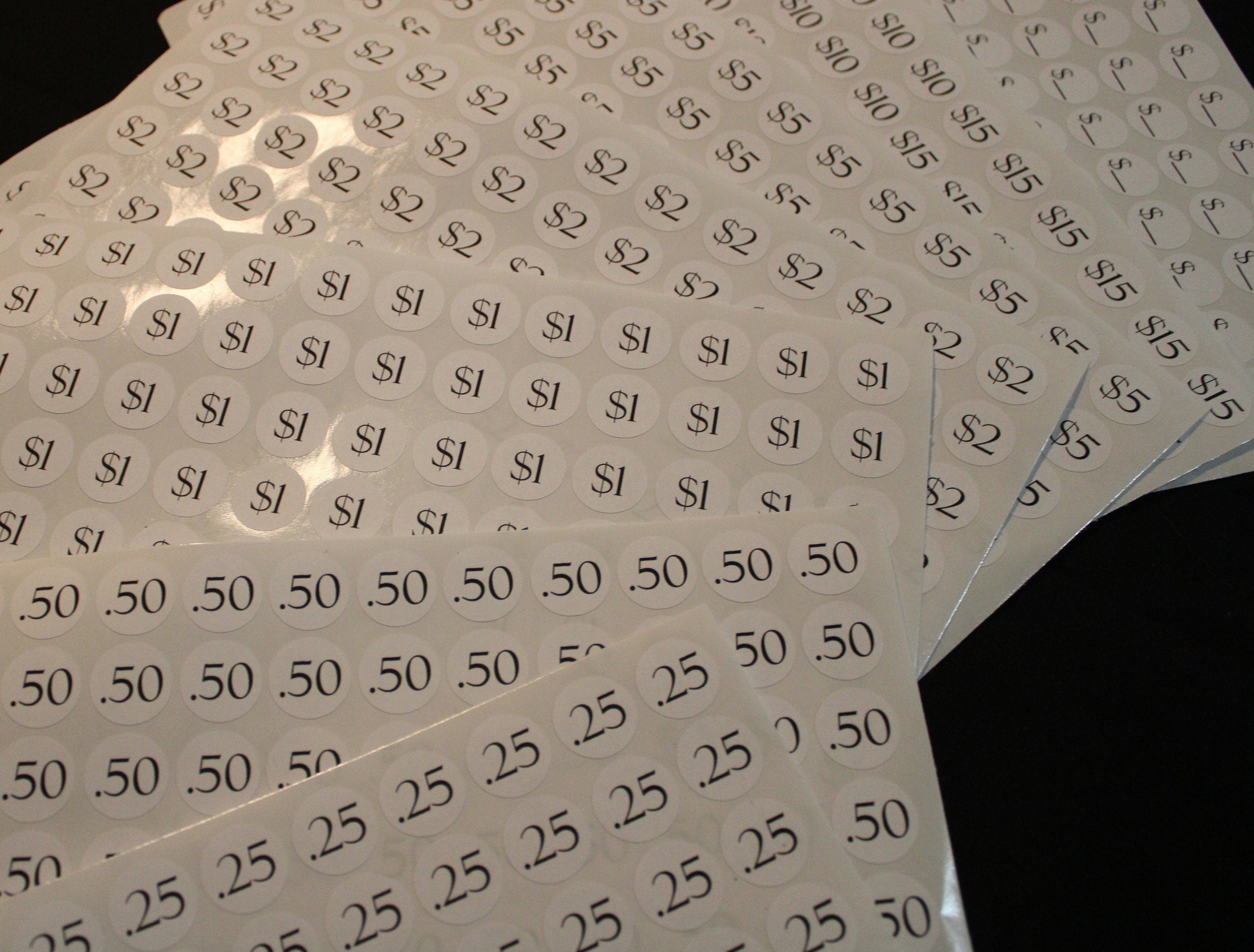 Yard Sale Price Stickers Garage Sale Price Stickers Price Etsy