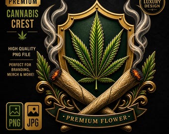 Marijuana PNG, Stoner, Weed Leaf PNG, Marijuana Crest Design, Stoner Clipart, 420 Streetwear Graphic, Sublimation PNG, jpg