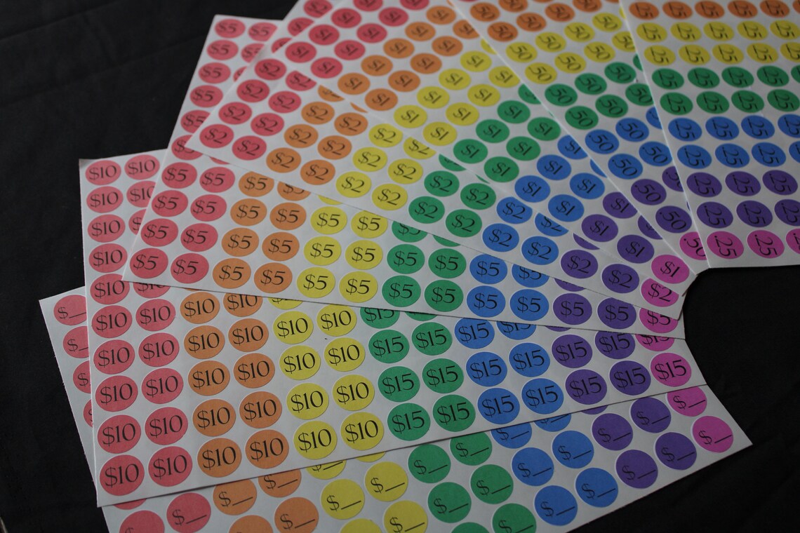 Yard Sale Price Stickers Garage Sale Price Stickers Price Etsy