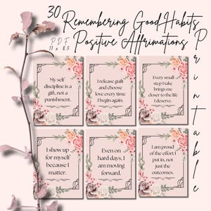 Cartes d'affirmation, se souvenir des bonnes habitudes, rester sur la bonne voie, estime de soi, confiance en soi, décoration de bureau de thérapie, cartes positives, amour de soi
