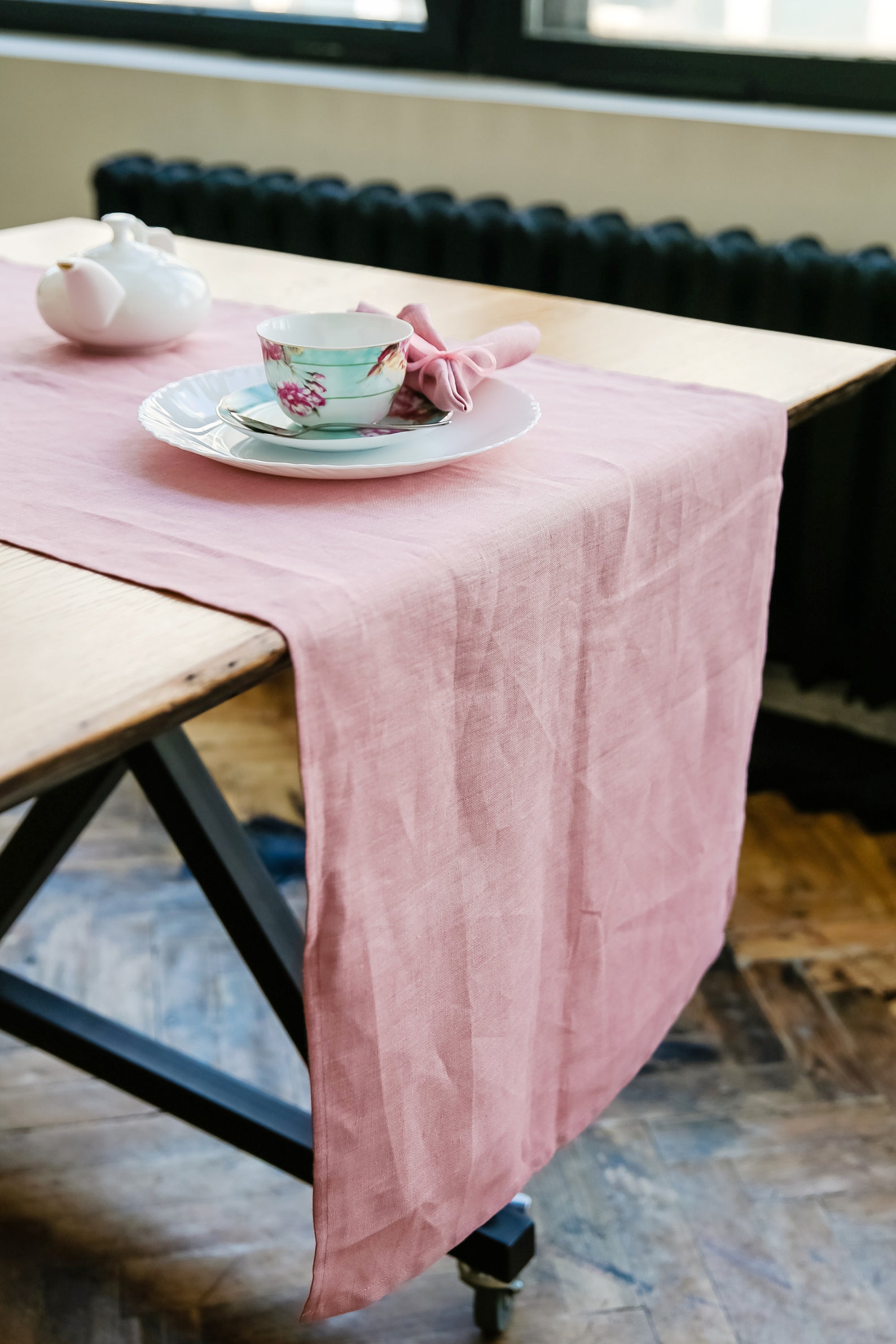 Linen Mother's Day Table Runner White Table Runner Linen Etsy