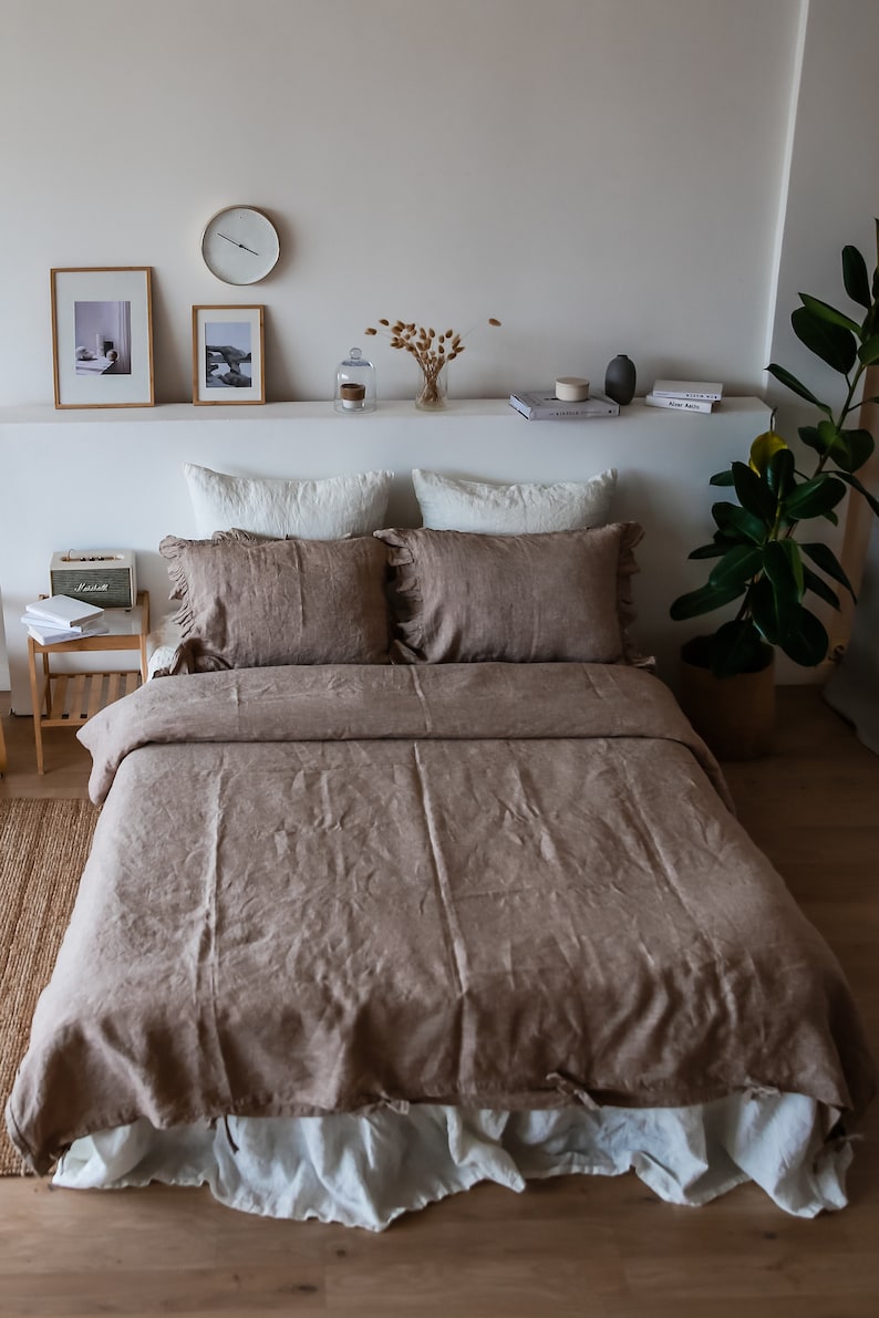 Linen Comforter Cover in Cinnamon Color Linen Quilt Cover Etsy