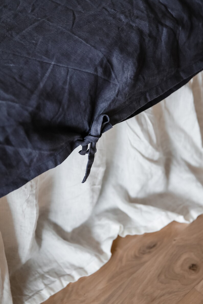 Linen duvet cover in Charcoal Washed linen bedding Duvet Etsy