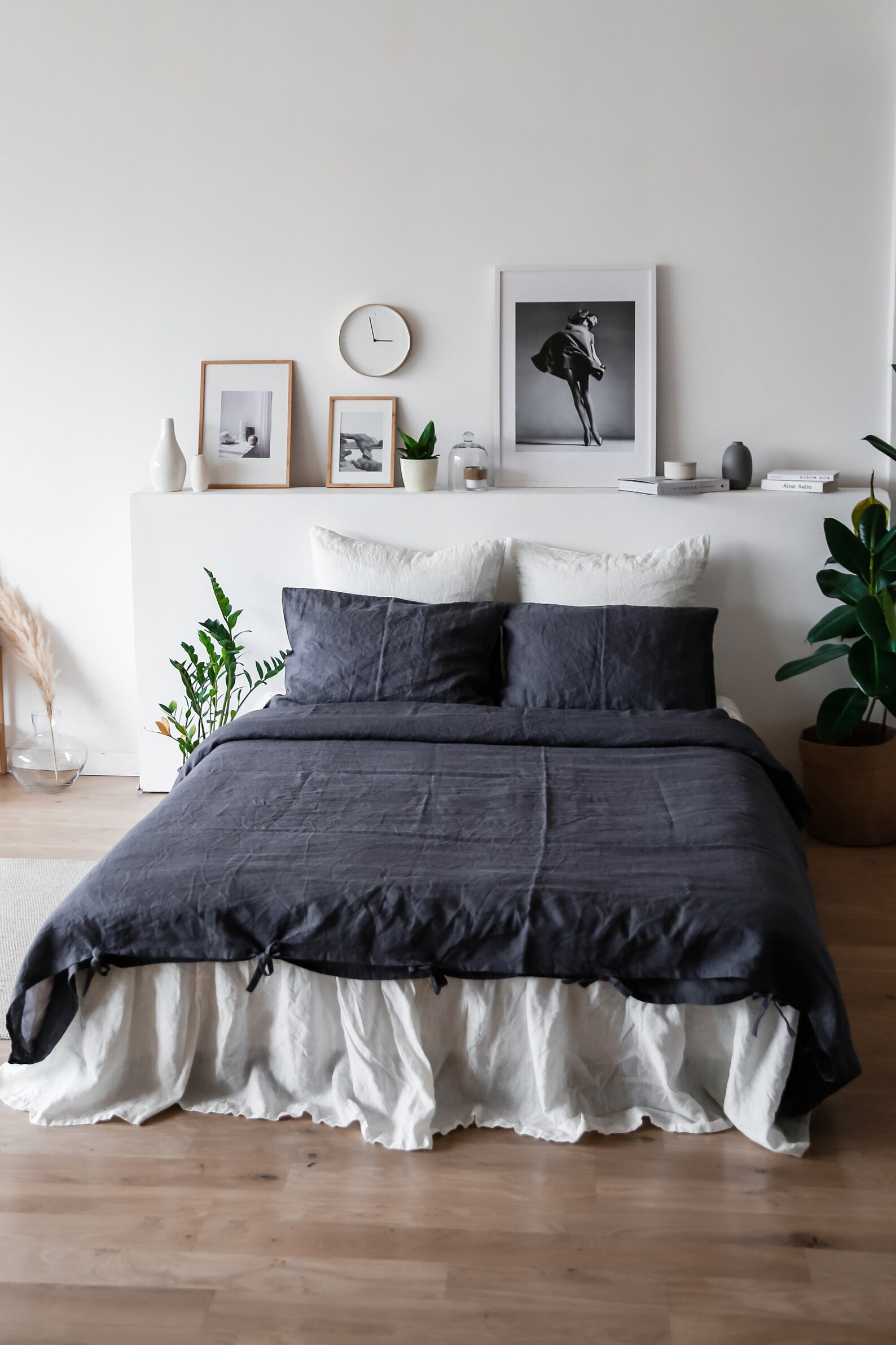 Charcoal Linen Duvet Cover Set Softened Linen Duvet Cover Etsy