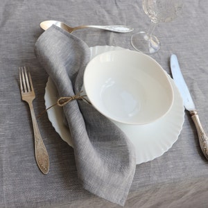 Linen Napkins, Wedding napkins, Washed Linen Napkins in Dusty blue color 10x10, Mother's Day gift image 4