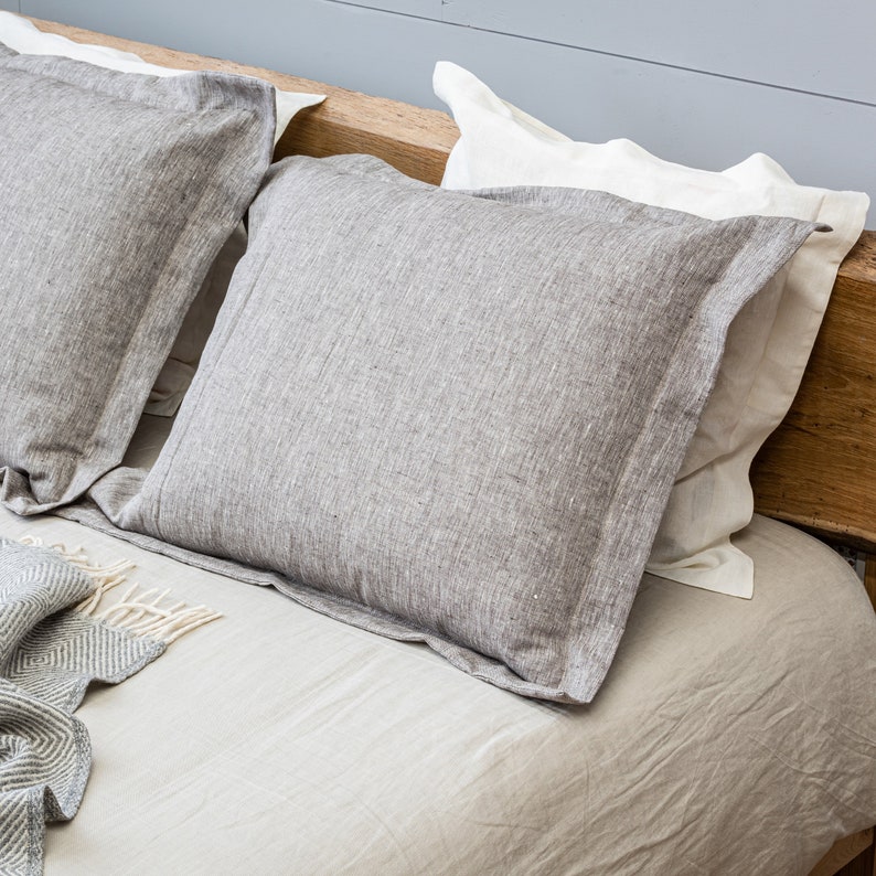 Linen Euro Sham Oxford Style Linen Pillow Cover Ivory Etsy