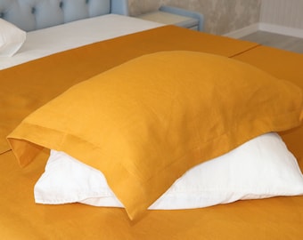 Linen Pillow case Oxford style - Linen Pillow Cover Mother's Day gift - Oxford Linen Sham - Pure 100% Flax Standard Queen King Euro