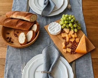 Linen Table Runner, Blue Table runner, Linen Table Decor, Rustic linen runner, Farmhouse Table Runner, Mother's Day decorations