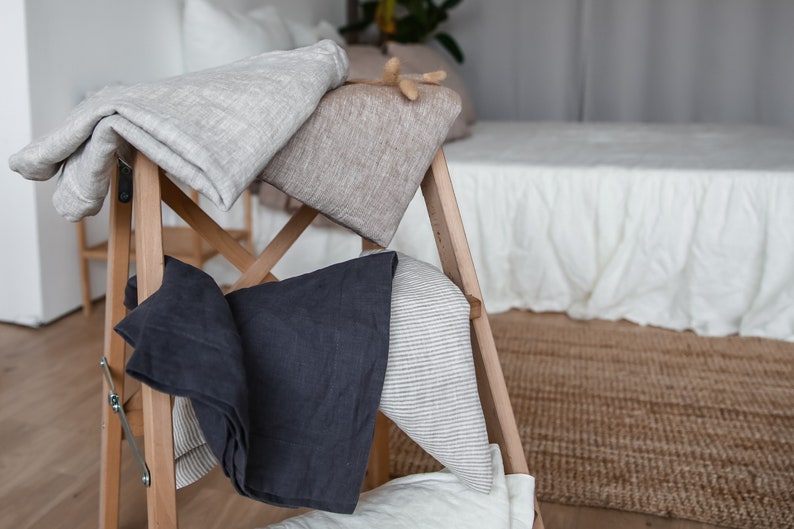 Linen Flat Sheet in Striped Natural/ Linen Sheets/ Bedding Etsy