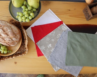 Mother's Day napkins, Wedding napkins, Washed Linen Napkins in White color 10’’x10’’, kitchen napkins, Cloth Dinner Napkins bulk