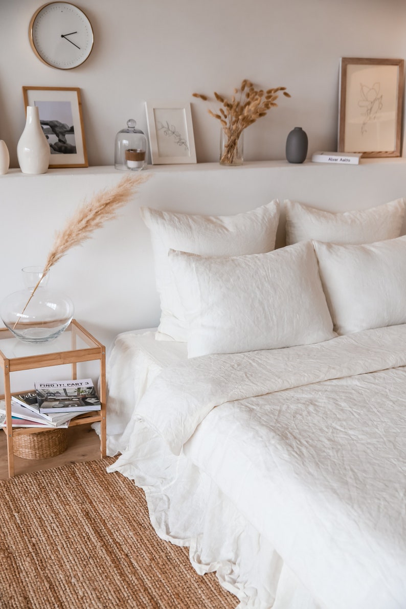 Ivory Linen Pillowcase With Open Closure Body Pillow Cover Etsy