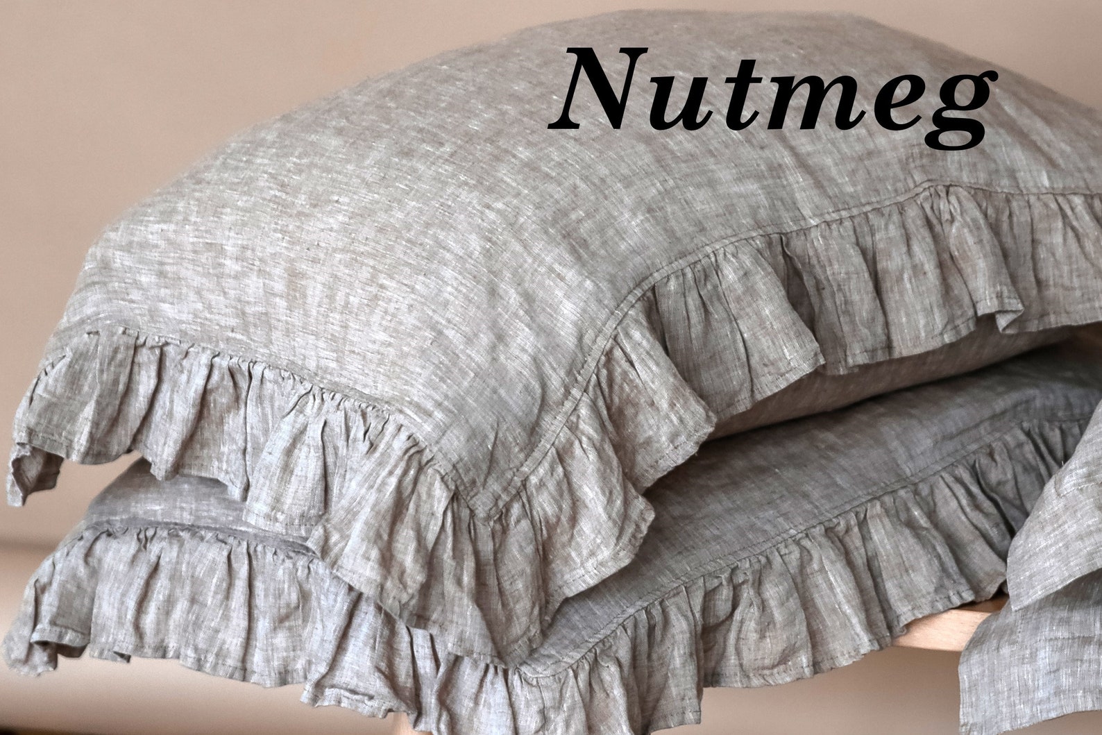 Ruffled Linen Bed Skirt in Striped Linen Bed Valance Etsy