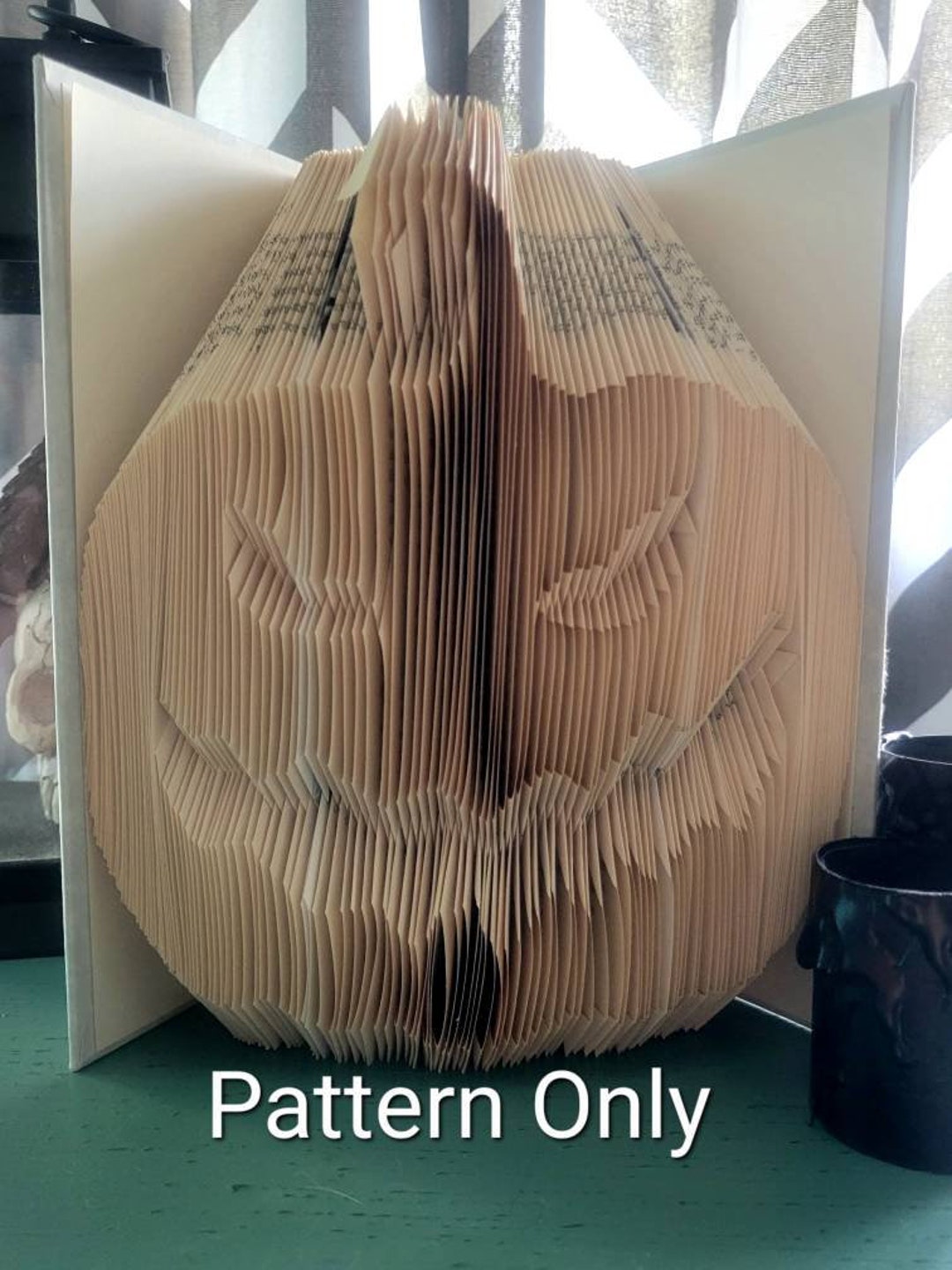 Jack O Lantern Book Folding Pattern - Halloween Decor - DIY Halloween ...