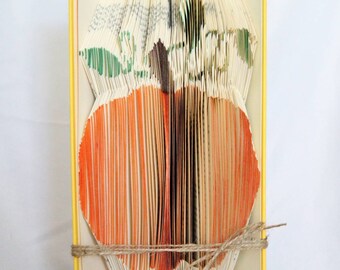 Pumpkin Folded Book Art: Rustic Fall Decor