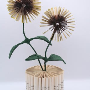 Sunflower book art - paper flowers - anniversary gift - paper gift