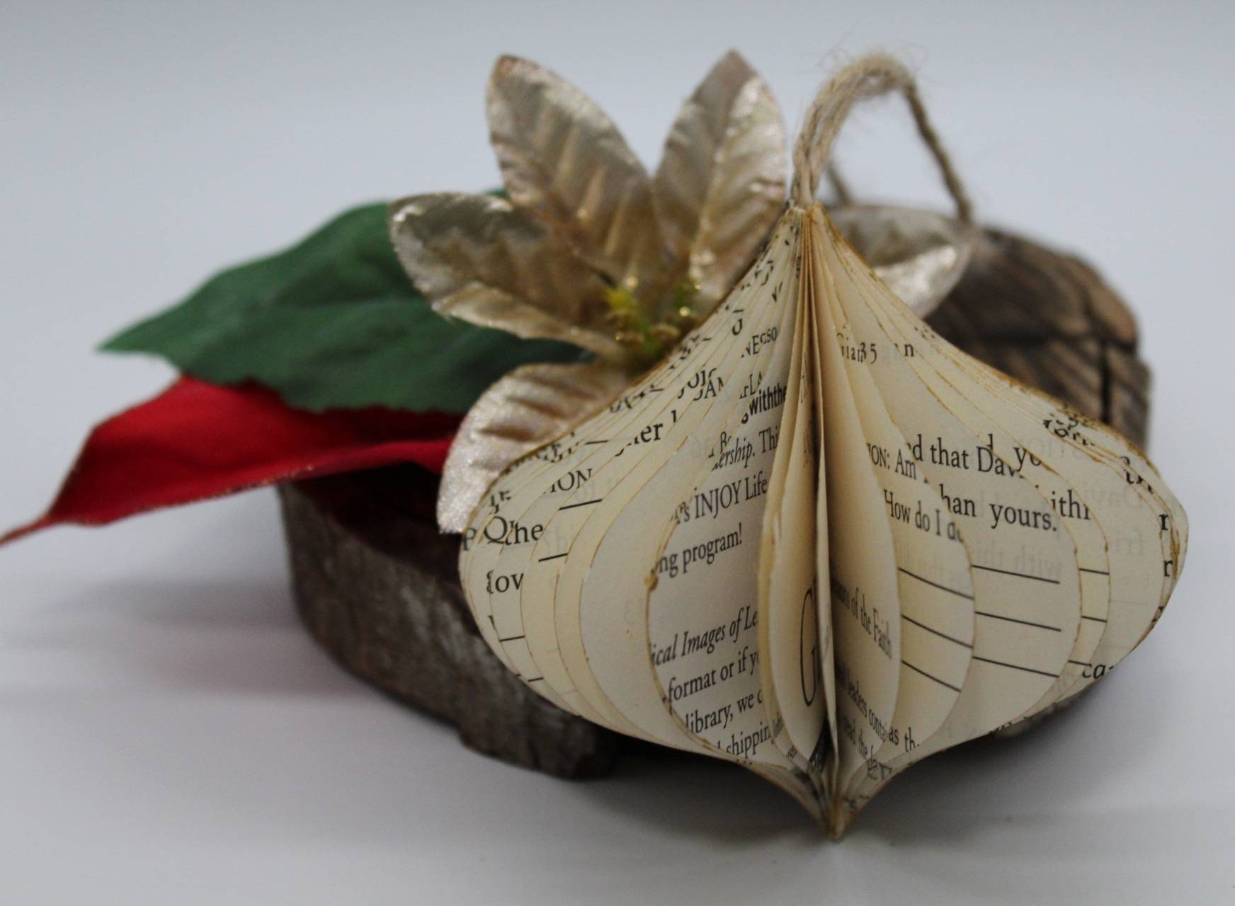Christmas ornament vintage inspired book Christmass tree  Etsy