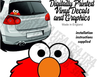 Original Retro Elmo Muppets peeking peeping car sticker