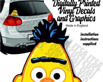 Original Retro Bert Muppets peeking peeping car sticker