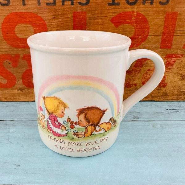 Vintage 1983 Hallmark Mug Mates Betsey Clark Coffee Mug Friends Rainbow Made in Japan