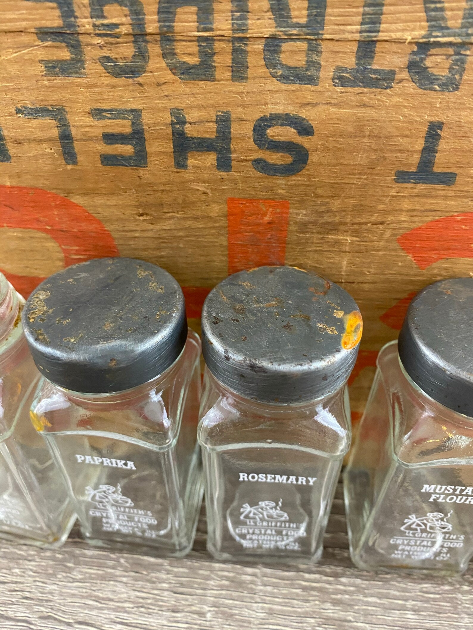 Vintage Glass Spice Jars Griffith's Crystal Food Products Etsy