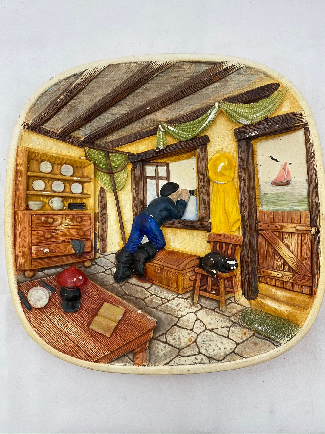 Vintage Legend Products Made in England 1987 Chalkware Plaster 3D