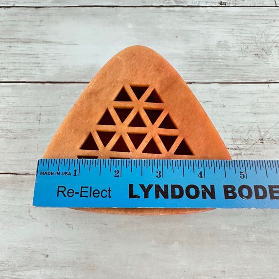 Vintage Triangular Soap Stone Trinket Box or Ince… - image 5