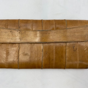 Vintage Lee Sands Cognac Eelskin Wallet Made in Korea