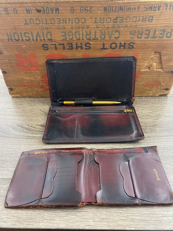 Vintage Genuine Leather Checkbook and Bilfold Wal… - image 2