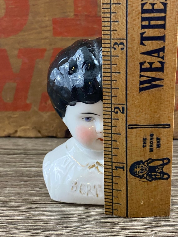 Vintage German Porcelain China Doll Head by Hertwig and Company