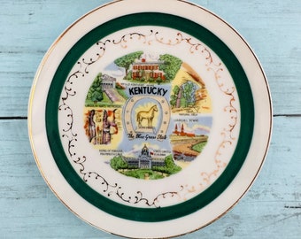 Vintage 1950s State of Kentucky Travel Souvenir Collector Plate