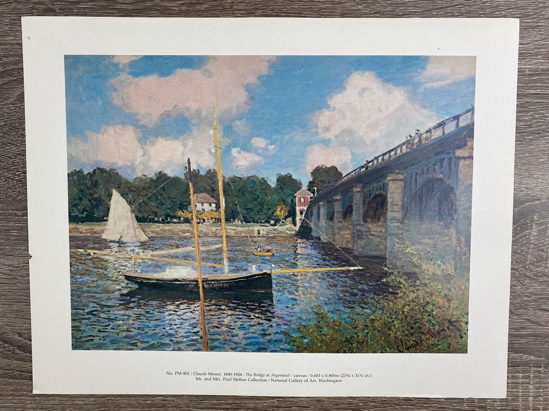 Vintage Claude Monet Print the Bridge at Argenteuil No. PM-801 - Etsy