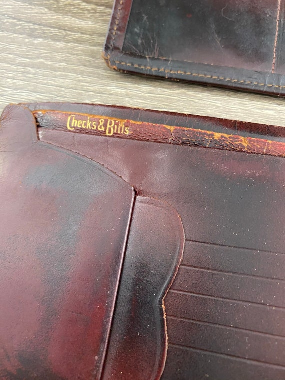 Vintage Genuine Leather Checkbook and Bilfold Wal… - image 4