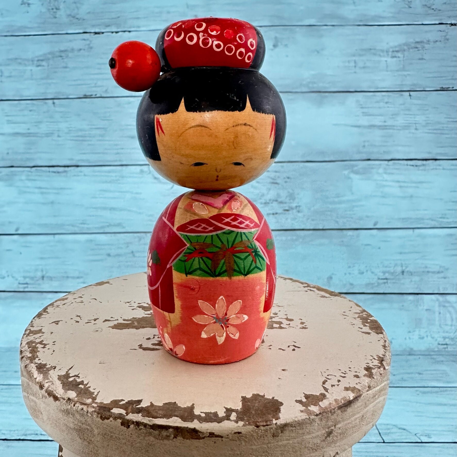 Vintage 1950s Japanese Kokeshi Wooden Doll Handpainted - Etsy