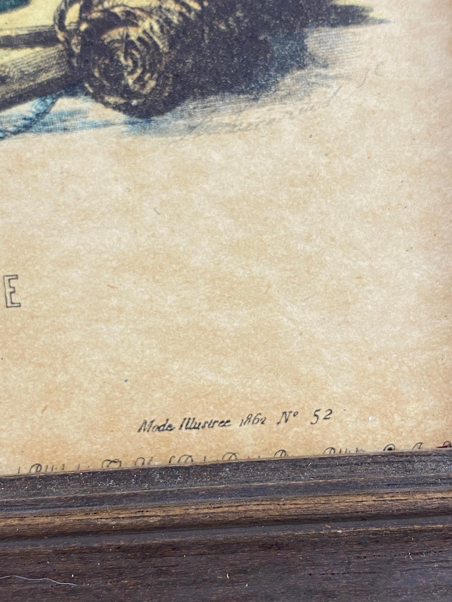 Vintage La Mode Illustree French Fashion Print Small Framed